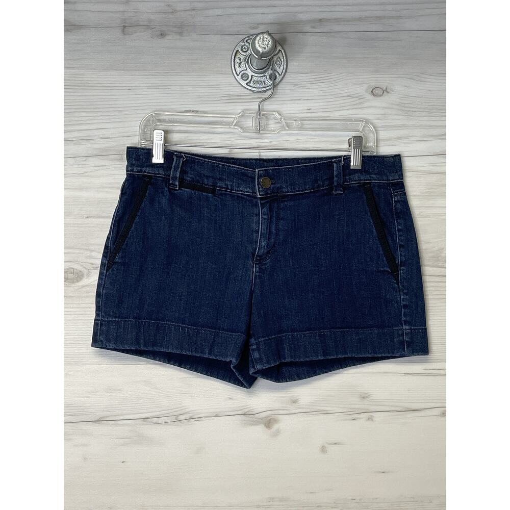Ann Taylor Shorts Womens 6 Denim Mid Rise‎ Cuffed Casual Stretch Pockets